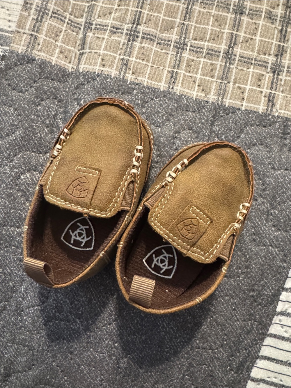 Kids Brown Suede Slip-On Loafers